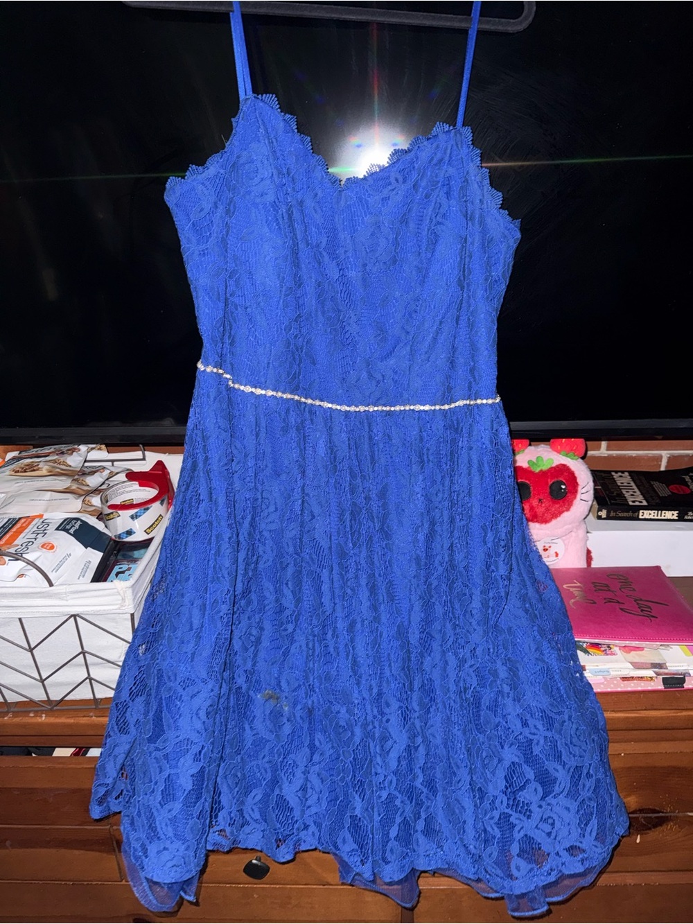 Royal Blue Lace Spaghetti Strap Dress